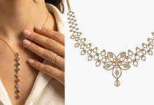 Geometric Floral Silver Gold